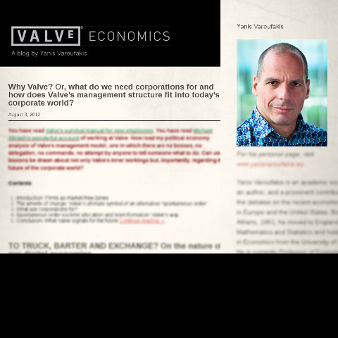 Yanis Varoufakis : « Pourquoi Valve ? »